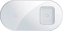 Бездротовий (індукційний) зарядний пристрій швидкої QI зарядки Baseus Simple 2in1 Wireless Charger 18W Max For iPhone + AirPods White (WXJK-02) - мініатюра 4