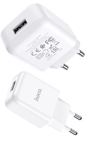 Сетевое зарядное устройство Hoco N2 2.1a home charger + micro USB cable white - фото 3