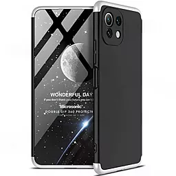 Чехол LikGus GKK 360 градусов (opp) для Xiaomi Mi 11 Lite Черный / Серебряный