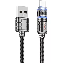 USB Кабель Hoco U122 Lantern Transparent Discovery Edition 18w 3a 1.2m USB Type-C cable black