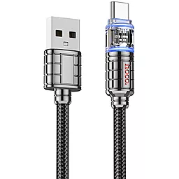 Кабель Hoco U122 Lantern Transparent Discovery Edition USB-A - Type-C 18w 3a 1.2м cable Black