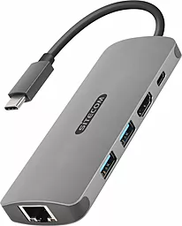 Мультипортовий Type-C хаб Sitecom USB-C -> HDMI + Gigabit LAN Adapter + USB-C Power Delivery (CN-379)