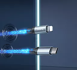 Кабель Hoco U112 LED Shine USB Type-C - Lightning 20w 3a 1м PD сable RGB - мініатюра 7 Кабель Hoco U112 LED Shine USB Type-C - Lightning 20w 3a 1м PD сable RGB - мініатюра 7