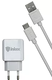 Сетевое зарядное устройство Inkax 2 USB 2.1A + Type-C White (CD-01)