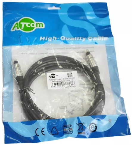 Оптический аудио кабель Atcom Toslink М/М Cable 7.5 м black (10706) - фото 2
