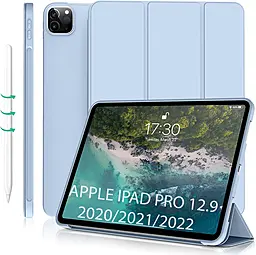 Чехол для планшета BeCover Tri Fold Soft для Apple iPad Pro 12.9" 2020 / 2021 / 2022 Light Blue (711737) - фото Чехол для планшета BeCover Tri Fold Soft для Apple iPad Pro 12.9" 2020 / 2021 / 2022 Light Blue (711737)