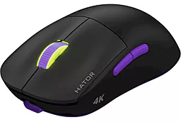 Компьютерная мышка HATOR Quasar 2 Ultra 4K Wireless Black/Lilac (HTM570BL) - фото Компьютерная мышка HATOR Quasar 2 Ultra 4K Wireless Black/Lilac (HTM570BL)
