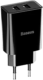 Сетевое зарядное устройство Baseus Speed Mini 2USB 10.5W + Lightning Cable Black (TZCCFS-R01)
