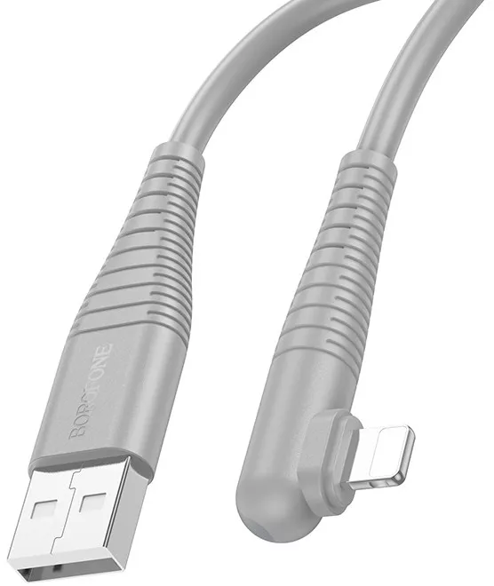 Кабель Borofone BX105 Corriente USB-A - Lightning 12w 2.4a 1м cable Gray - фото 3