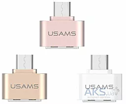 OTG-переходник Usams Micro USB Rose Gold (US-SJ009) - миниатюра 2