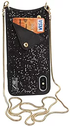 Чехол BeCover Glitter Wallet Apple iPhone X, iPhone XS Black (703617)