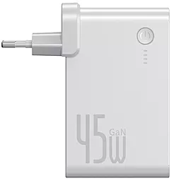 Мережевий зарядний пристрій з швидкою зарядкою Baseus Power Station Charger 45W 10000mAh + USB C-C Cable White - мініатюра 2