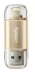 Флешка Apacer AH190 Lightning Dual USB 3.1 32GB Gold (AP32GAH190C-1)