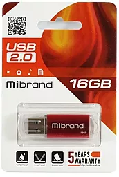 Флешка Mibrand Cougar 16GB USB 2.0 (MI2.0/CU16P1R) Red - мініатюра 2