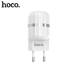 Сетевое зарядное устройство Hoco C41A Wisdom 2USB + micro USB Cable White - миниатюра 2