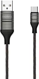 Кабель Remax EL Luminous Ultimate USB-A - Type-C 12w 2.4a 1м cable Black (RC-130a) - фото Кабель Remax EL Luminous Ultimate USB-A - Type-C 12w 2.4a 1м cable Black (RC-130a)