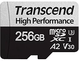 Карта памяти Transcend microSDXC 256GB High Perfomance Class 10 UHS-I U3 V30 A2 + SD-адаптер (TS256GUSD330S) - миниатюра 2