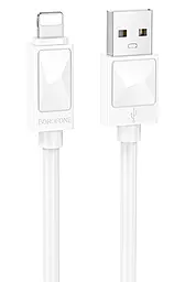 Кабель Borofone BX109 Joy USB-A - Lightning 12w 2.4a 1м cable White - фото Кабель Borofone BX109 Joy USB-A - Lightning 12w 2.4a 1м cable White