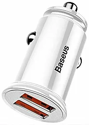 Автомобільний зарядний пристрій з швидкою зарядкою Baseus Circular Plastic A+A PPS 2USB, 5A White (CCALL-YD02)