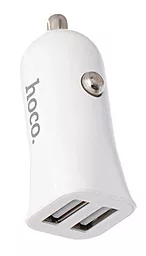 Автомобильное зарядное устройство Hoco Z12 2.4a 2xUSB-A ports car charger + micro USB cable white