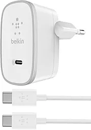 Сетевое зарядное устройство Belkin USB-C Charger + кабель USB-C to USB-C (1.5m), 15W, White - миниатюра 2