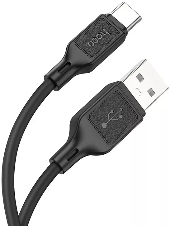 Кабель Hoco X90 Cool Silicone USB-A - Type-C 15w 3a 1м cable Black - фото 2