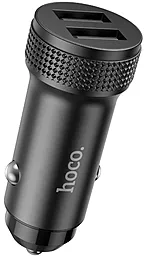 Автомобильное зарядное устройство Hoco Z49 2.4a 2xUSB-A ports car charger black - фото Автомобильное зарядное устройство Hoco Z49 2.4a 2xUSB-A ports car charger black