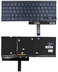 Клавиатура для ноутбука Asus ZenBook 3 Deluxe UX490UA PWR без рамки Прямой Enter подсветка 0KN1-1S1RU26 черная