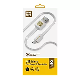 Кабель Luxe Cube Flat USB-A - micro USB 12w 2.4a 1м cable White (2231252967010)