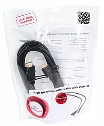 Видеокабель Cablexpert HDMI - mini HDMI V.1.4 3m Black (CC-HDMI4C-10) - миниатюра 2