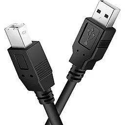 Шлейф (Кабель) Kingda USB 2.0 AM/BM 2м чорний (KDUSB2002-2M)