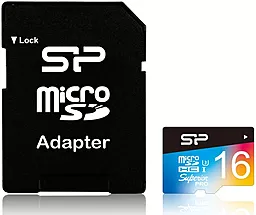 Карта памяти Silicon Power microSDHC 16GB Superior Pro Class 10 UHS-I U1 + SD-адаптер (SP016GBSTHDU3V20SP)