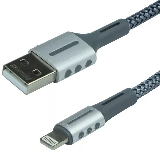 Кабель Remax USB-A - Lightning 12w 2.4a 1м cable Grey (RC-003i) - фото 1