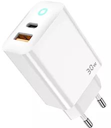 Сетевое зарядное устройство Jellico EU13 30w PD USB-C/USB-A ports charger white - фото Сетевое зарядное устройство Jellico EU13 30w PD USB-C/USB-A ports charger white