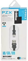 Кабель PZX V165 USB-A - Lightning 12w 3a 1м cable Black - фото Кабель PZX V165 USB-A - Lightning 12w 3a 1м cable Black