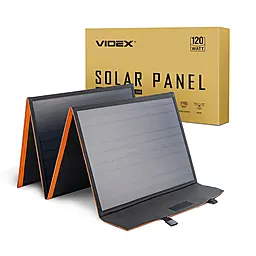 Солнечное зарядное устройство Videx 120w PD/QC 2xUSB-C/USB-A ports charger black (VSO-F4120) - фото Солнечное зарядное устройство Videx 120w PD/QC 2xUSB-C/USB-A ports charger black (VSO-F4120)