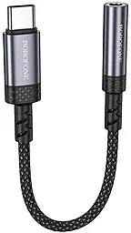 Аудио-переходник Borofone BV24 M-F USB Type-C -> AUX 3.5 mm gray - фото Аудио-переходник Borofone BV24 M-F USB Type-C -> AUX 3.5 mm gray