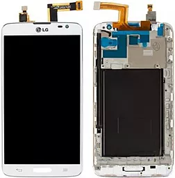 Дисплей LG G Pro Lite (D680, D682) з тачскріном і рамкою, White