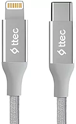 Кабель USB Ttec 2DK41G 18W 3A 1.5M USB Type-C - Lightning Cable Silver