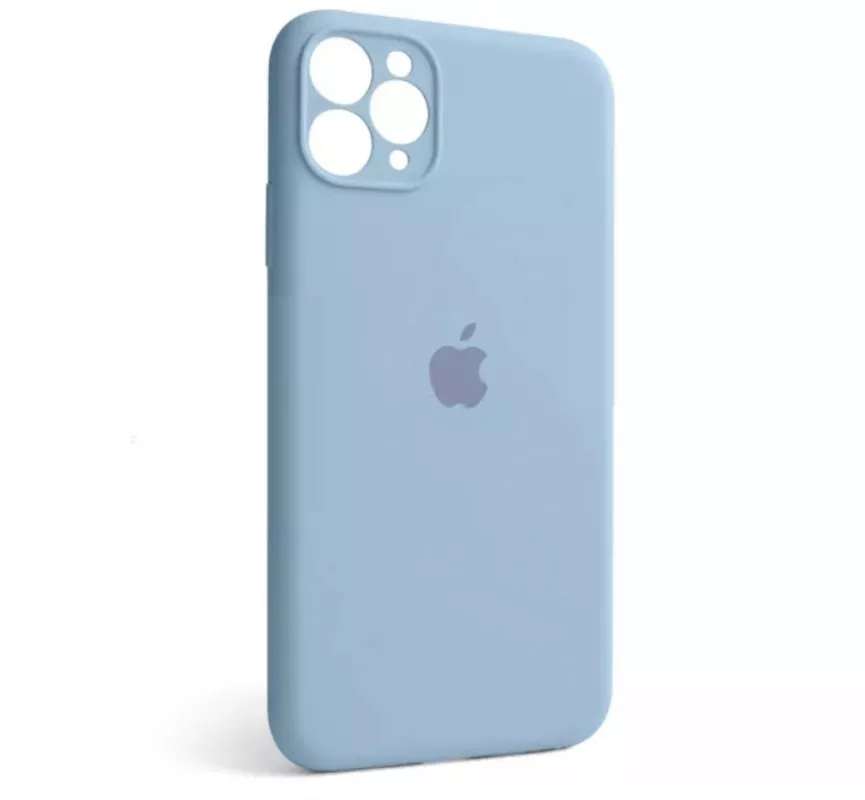 Чехол Silicone Case Full Camera для Apple iPhone 11 Pro Max Light Blue - фото 1