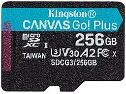 Карта памяти Kingston microSDXC 256GB Canvas Go Plus Class 10 UHS-I U3 V30 A2 (SDCG3/256GBSP)