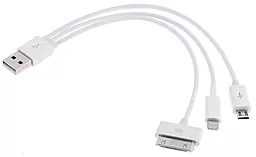 Кабель USB Siyoteam iPhone4/iPhone5/micro Usb White - миниатюра 2