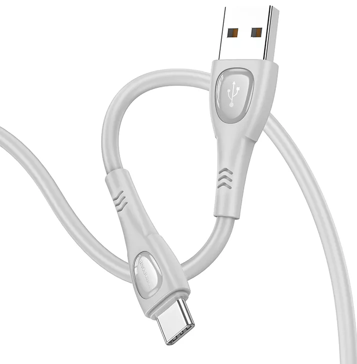 Кабель Borofone BX98 Superior USB-A - Type-C 15w 3a 1м cable Gray - фото 2