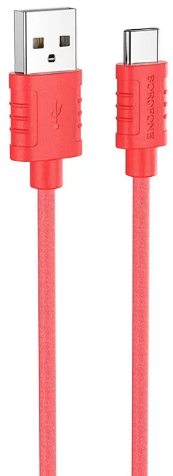 Кабель Borofone BX52 USB-A - Type-C 15w 3a 1м cable Red - фото 1