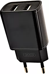 Мережевий зарядний пристрій XO L71 2.4a 2xUSB-A ports charger black