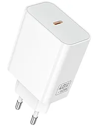 Сетевое зарядное устройство Hoco C162A 40w GaN PD USB-C fast charger white - фото Сетевое зарядное устройство Hoco C162A 40w GaN PD USB-C fast charger white