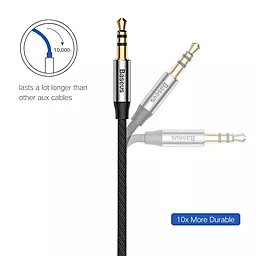 Аудіо кабель Baseus Yiven M30 AUX mini Jack 3.5mm M/M Cable 1.5 м black/silver (CAM30-CS1) - мініатюра 3