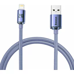 USB Кабель Baseus Crystal Shine Series 2.4A 2M Fast Charging Data Lightning Cable  Violet (CAJY000105)