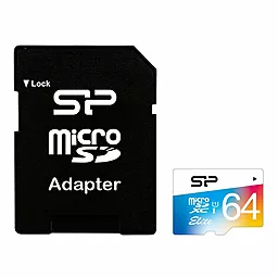 Карта пам'яті Silicon Power microSDXC 64GB Elite Class 10 UHS-I U1 + SD-адаптер (SP064GBSTXBU1V20SP) - фото Карта пам'яті Silicon Power microSDXC 64GB Elite Class 10 UHS-I U1 + SD-адаптер (SP064GBSTXBU1V20SP)
