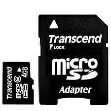 Карта памяти Transcend microSDHC 4GB Class 6 + SD-адаптер (TS4GUSDHC6)